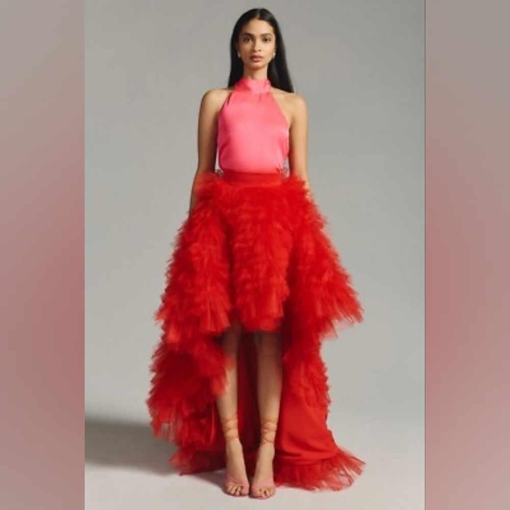 Morphine Fashion Regina Ruffled High-low Skirt Size Medium